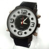 Fashionable Men Watch Unique Silica Gel New Fashion Casual Men Business Black Analog Quartz Men Wristwatch